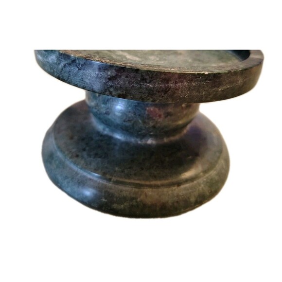 Candle Pedestal Solid Jade Holder Green 3.94" EC - Picture 5 of 6